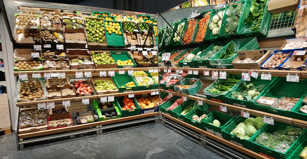  Fruits and vegetables in Coop. Winterthur, Switzerland.
 	Tiia Monto
Attribution-Share Alike 3.0 Unported